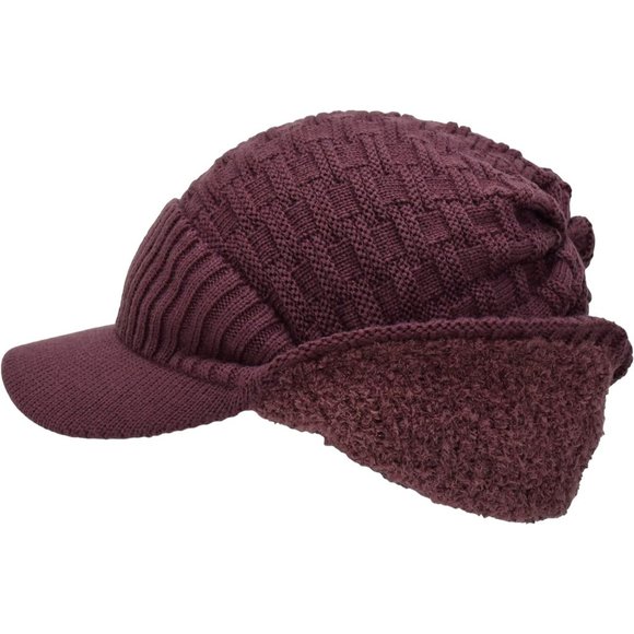 Beanie Fuzzy Fleece Lining Warm Chunky Soft Stretchy Oversized Ribbed Knit Hat main image 4